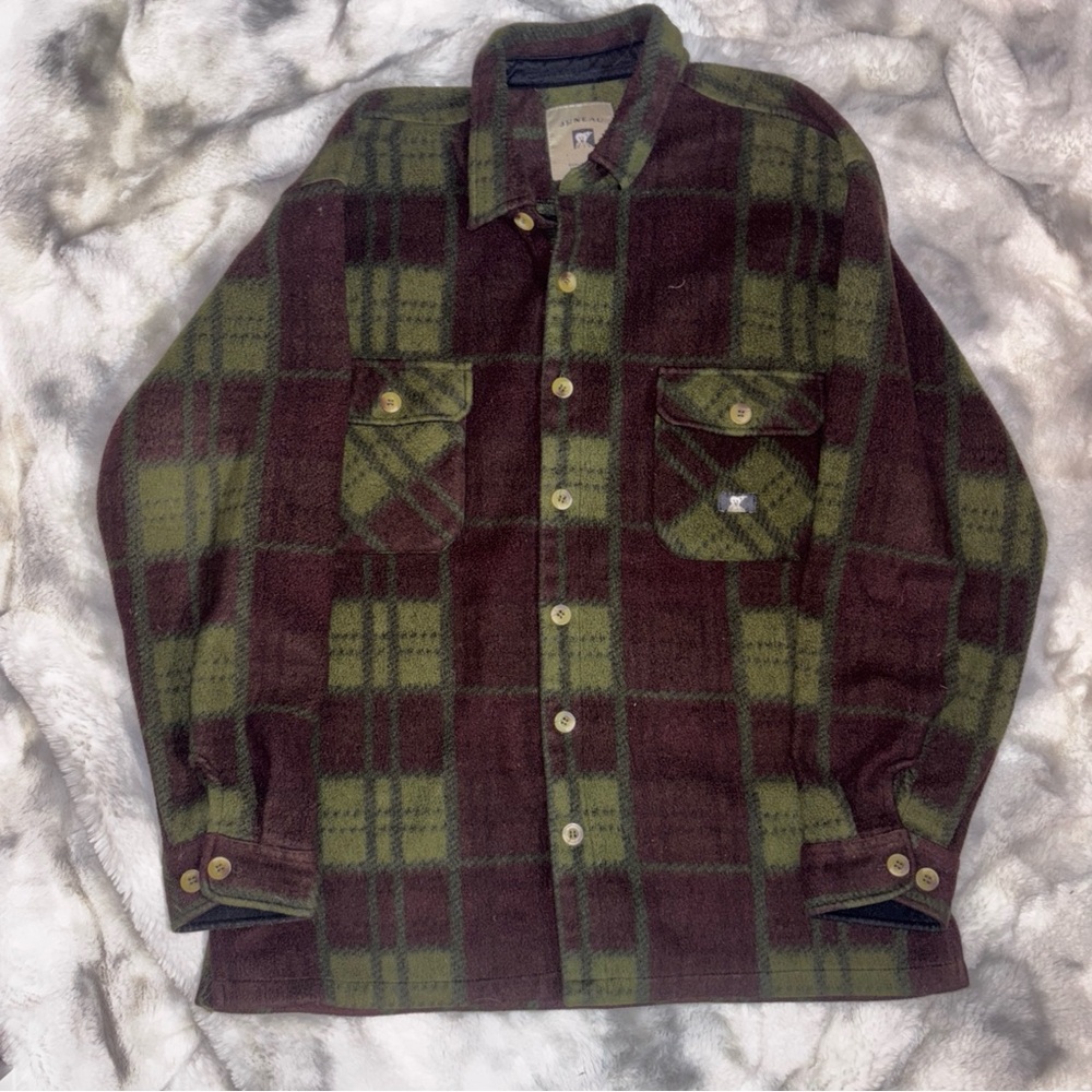Men's Plaid Green and Brown Shirt Jacket